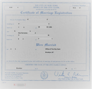 Апостиль сертификата / свидетельства о браке в США